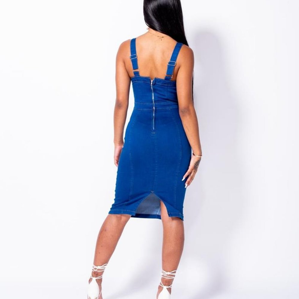Stretch Denim Sexy Bodycon Dress FINAL PRICE - Picture 2 of 7